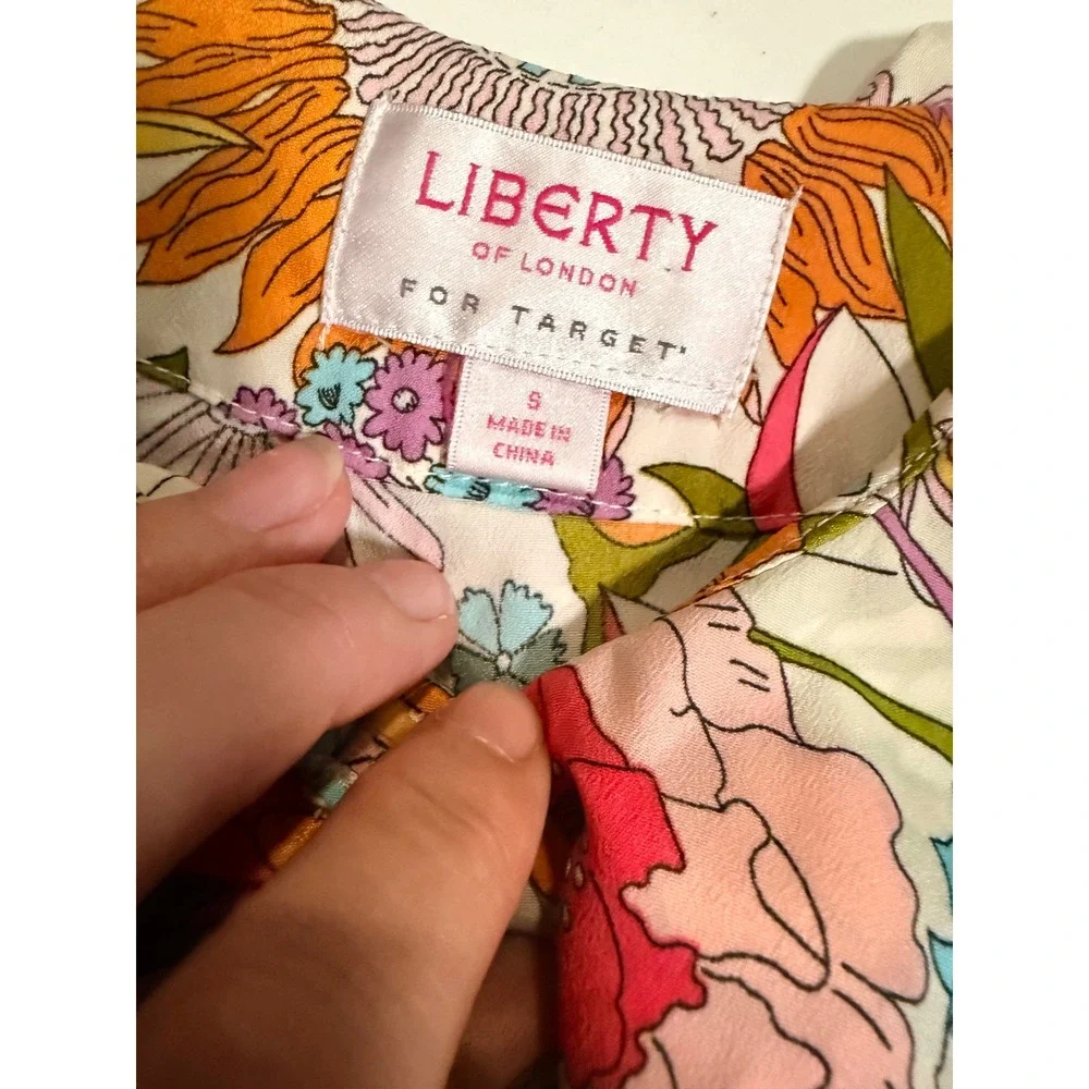 Liberty of London for Target Floral Ruffle Sleeveless Blouse Multicolor Small